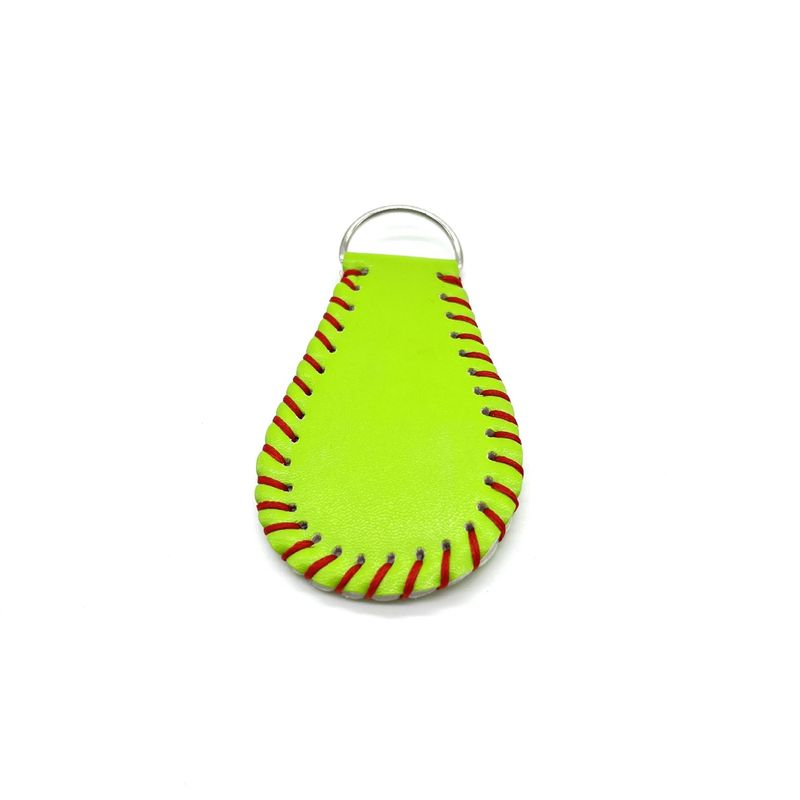 Monogram Softball Baseball Nøglering Læder Håndlavet Vedhæng_voghion.com