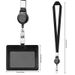 PU ID Card Holder Retractable Buckle Brand Access Control Card Holder With Lanyard Easy Pull Buckle Work Badge_voghion.com