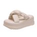 Women's Casual Summer New Thick-Soled Platform Round-Toe One-Strap Sandals Beach Shoes Cross_voghion.com