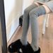White knee high pure desire for spring summer, gentle girl, vertical striped thigh socks, JK long stockings, autumn_voghion.com