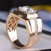 Mode Luxus Herrenring Klassischer Diamantring mit hohem Kohlenstoffgehalt für Herren, vergoldet, dominanter Ehering_voghion.com
