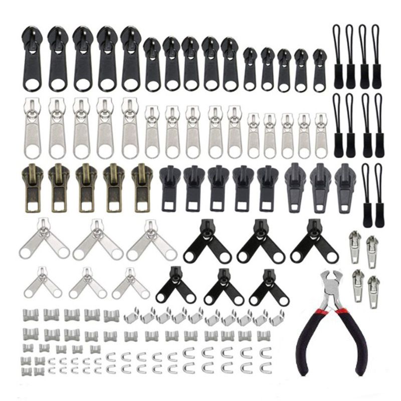 Sada na opravu zipu Výměna zipu s kleštěmi na instalaci zipu pro tašky, bundy, stany, zavazadla, batohy a spací pytle_voghion.com