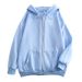 INS Solid Candy Color Sweatshirt Loose Fleece Thickened Hooded Jacket_voghion.com