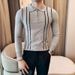 Herren-Poloshirt aus Strick, schmal geschnitten – Langarmshirt mit Retro-Streifen aus Baumwollmischung (M–3XL)_voghion.com