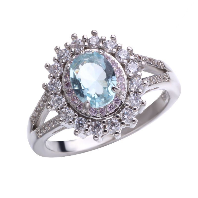 Anello da donna con topazio fashion e diamanti in cristallo blu_voghion.com
