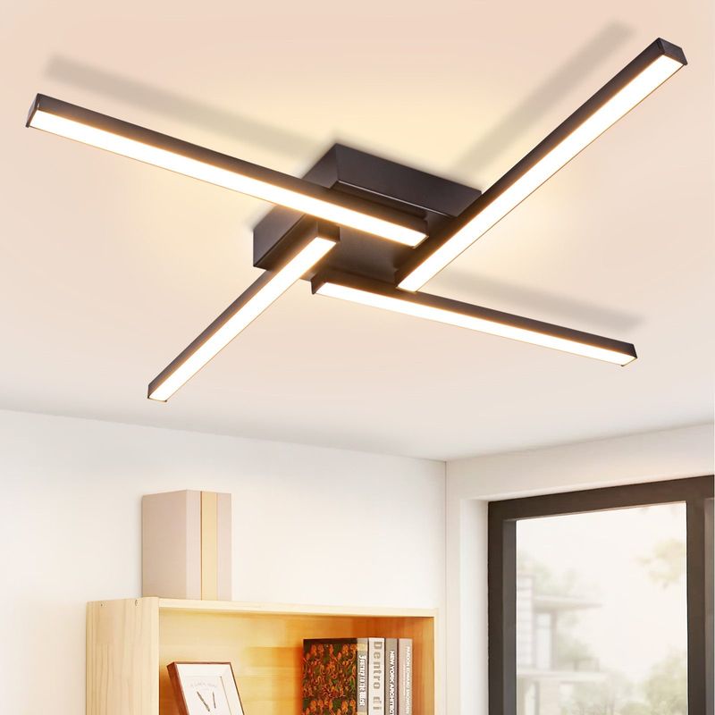 LED Deckenlampe Deckenleuchte Weiß - Wohnzimmerlampe 24W Modernes Design Schlafzimmerlampe 3000K Warmweiß Nicht Überlappend Design Deckenbeleuchtung_voghion.com