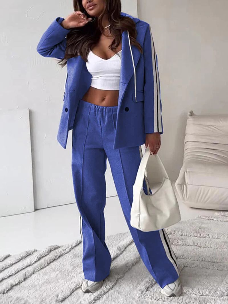 Women's Clothing autumn and winter casual hooded two piece long sleeved suit jacket for women_voghion.com