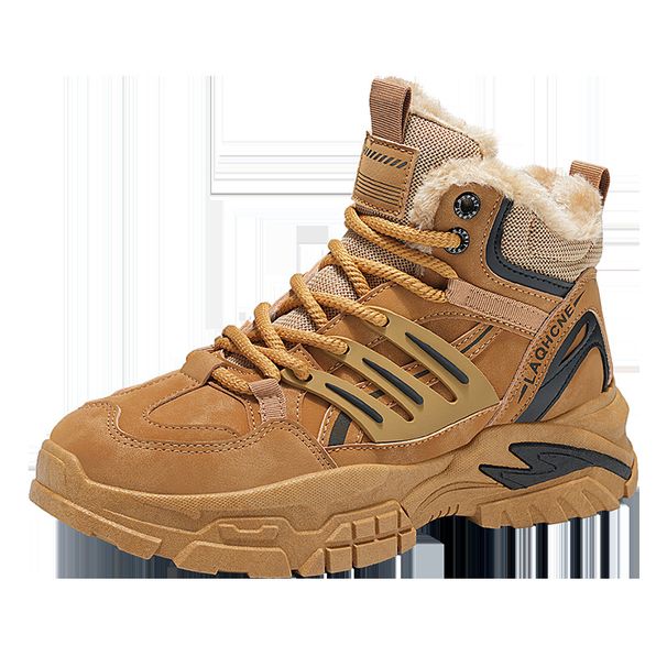 Herren-Winterstiefel mit hohem Schaft – wasserdichte, isolierte, rutschfeste Arbeitsstiefel mit dicker Sohle für Outdoor- und Freizeitkleidung_voghion.com