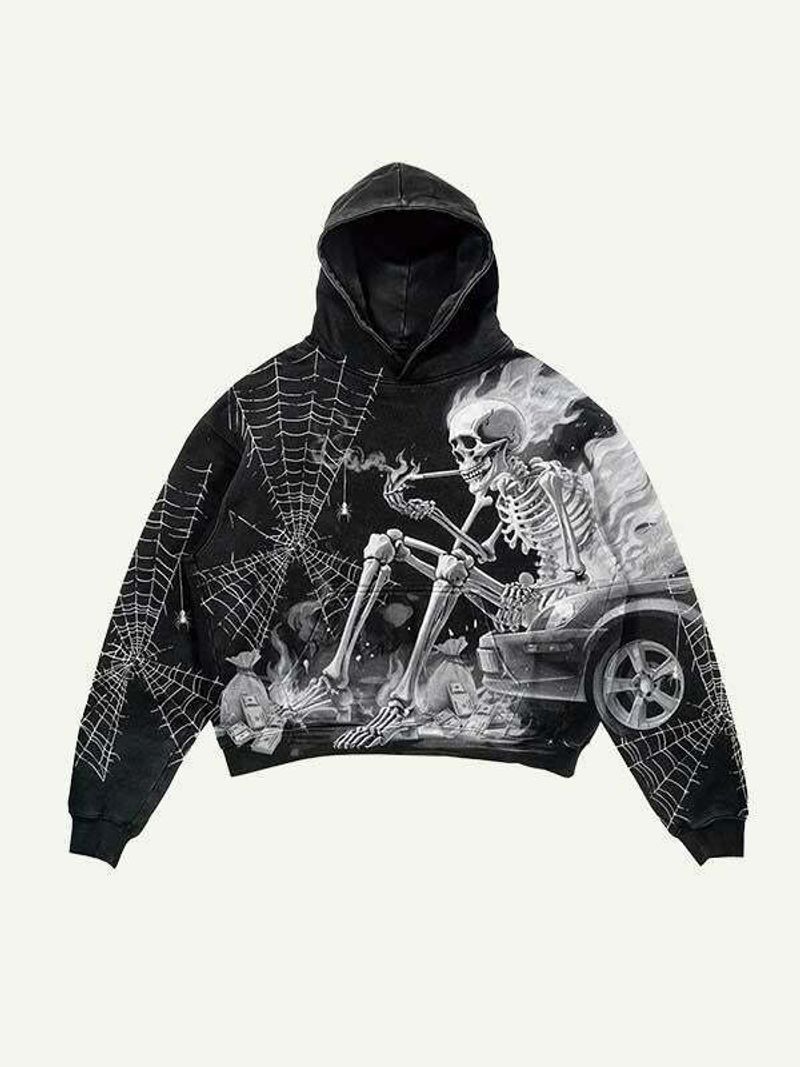 Nuovo teschio di ragno 2024 stampato in 3D per ragazzi, felpa con cappuccio alla moda_voghion.com