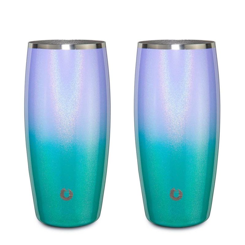 Stainless Steel Beer Glass Set, Set Of 2 - Shimmer Mermaid_voghion.com
