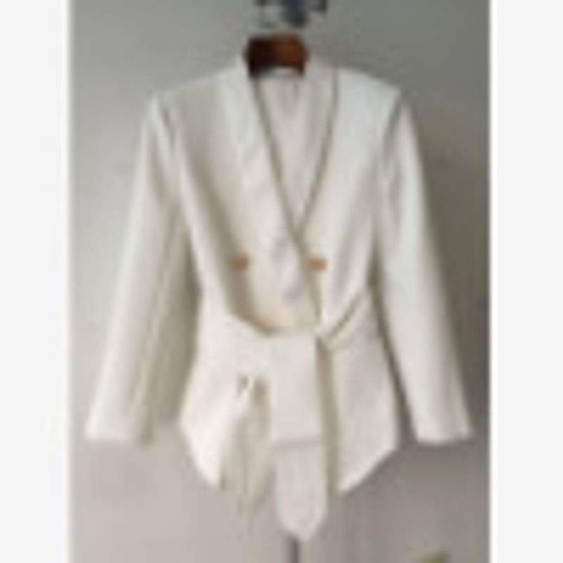 ​​Sophisticated Double-Breasted Suit Jacket – European-Inspired Belted Blazer With Notched Lapel, Slim Fit & Timeless Elegance​​_voghion.com