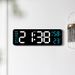 Modern LED Digital Alarm Clock – Large Display With Temperature, Date & Weekday, Adjustable Brightness, Wall/Tabletop_voghion.com