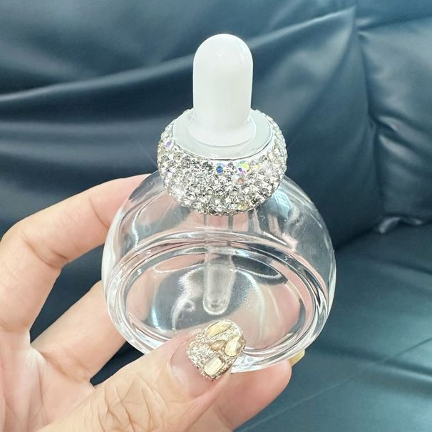 Elegant Glass Dropper Bottles With Silver Diamond Accents – 40ml Essential Oil & Serum Containers (Leakproof, Multipurpose)_voghion.com