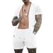 Hollow Out See-through Cool Casual Thin Outerwear Men's Short Sleeve Shorts Set_voghion.com