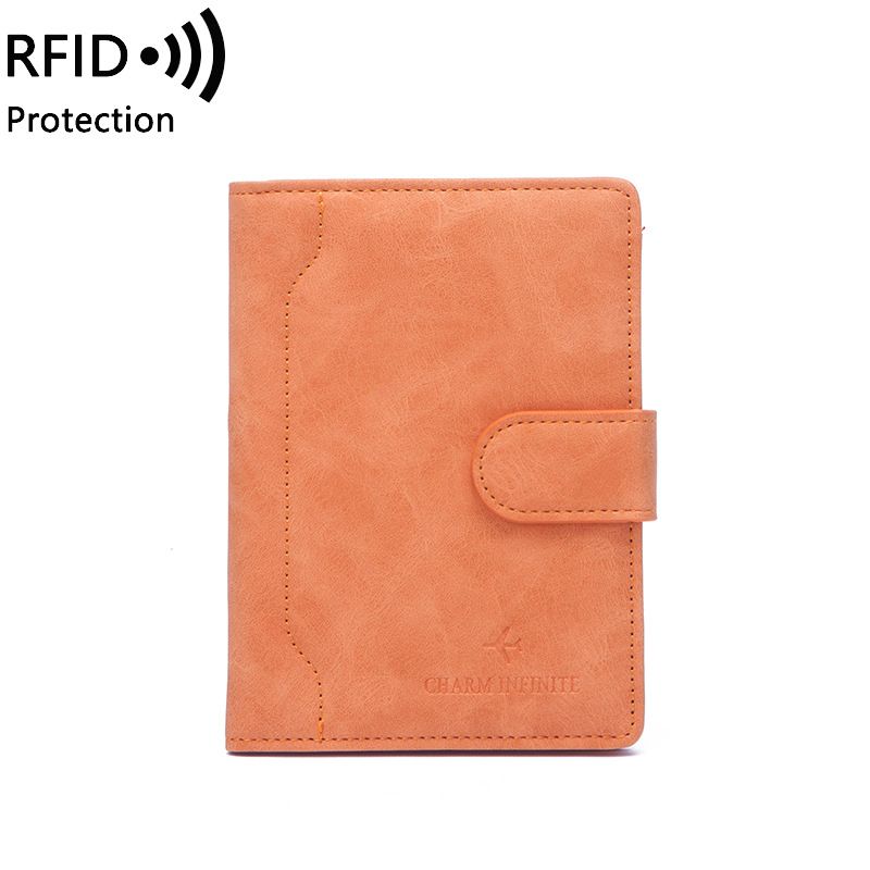 Men's Wallet Rfid Passport Bag Simple Buckle Multi-functional Id Bag Passport Holder For Men And Women Traveling Abroad_voghion.com