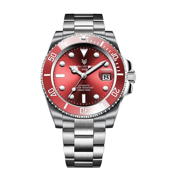 Orologio meccanico da uomo LIGE, orologio da uomo meccanico, impermeabile, multifunzione, con lunetta in ceramica e cinturino in acciaio inossidabile, vendita diretta in fabbrica_voghion.com