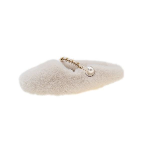 Plakanas apakšas Mary Jane ikdienas pūkainas čības sievietēm 2024. gada ziemai, jauna silta korejiešu versija, mājas plīša kokvilnas mops_voghion.com