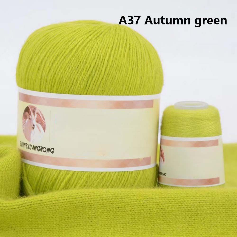 Kaschmir Garn Handgewunnt Kaschmir Schal thread Atembar Multi-Color Warm Soft Schal Geweven Geesswollfread Gréng Serie_voghion.com