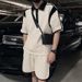 Boys' Cool And Handsome Outfit Casual Sports Short Sleeve Shorts Matching Set High-End Men's Summer Clothing_voghion.com