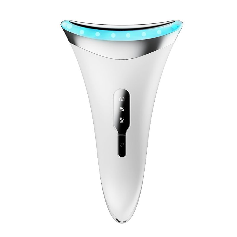 Schönheitsgerät für den Hals, Vibrationsmassagegerät, 3-in-1-Gesichtsformungswerkzeug, Gesichtsmassagegerät für Doppelkinn, Wärme und Haut, weißes Massagegerät_voghion.com