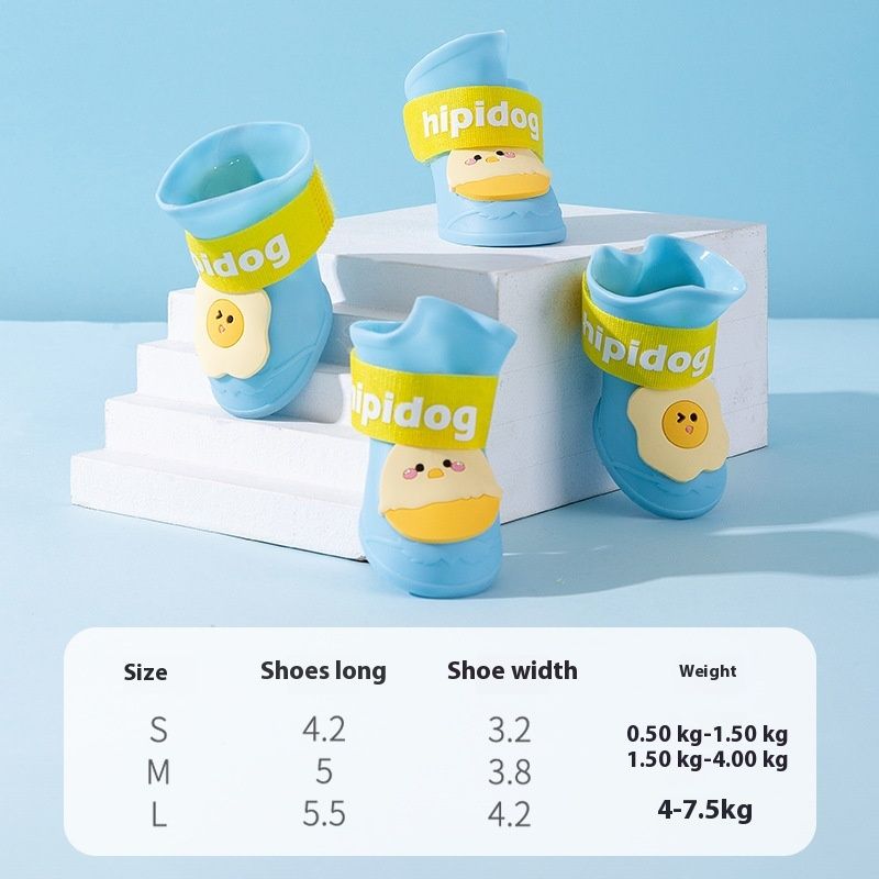 Pantofi de ploaie galbeni cu desene animate 3D, drăguț ou, ursuleț mic, Velcro, impermeabili, primăvară/vară, pentru animale de companie, pentru câini_voghion.com