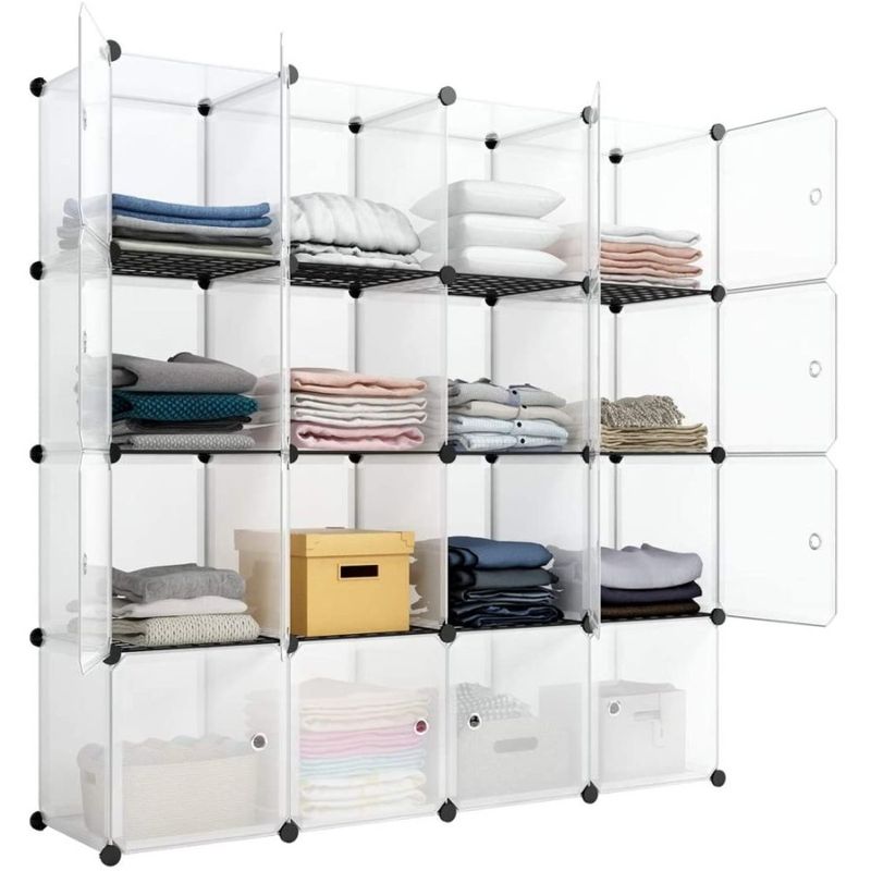 Shelf Cube Shelving Cabinet Toy Organizer Bookshelf Organizing Storage Bookcase RT Closet 16Cube_voghion.com