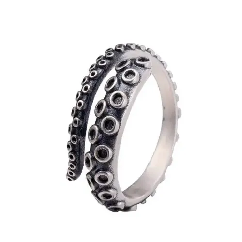 Mode Groda Padda Djur för Kvinnor Män Konstnärlig Design Retro Öppning Anpassningsbar Unisex Kvinnliga Statement Ringar Sier Färg Gåva_voghion.com