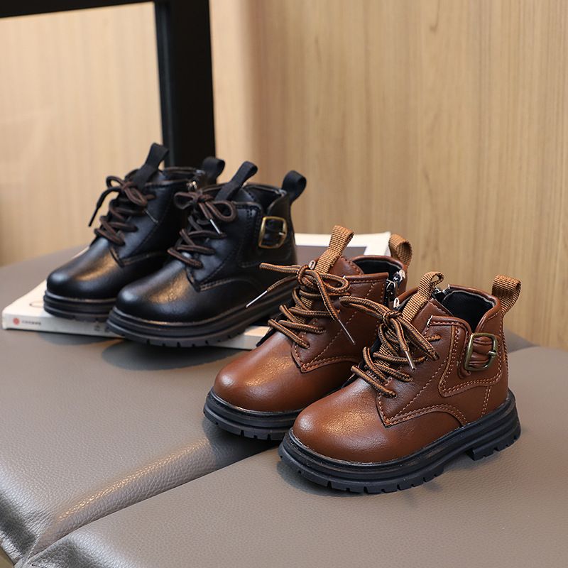 2025 Autumn And Winter New Children's Shoes Boys' Short British Leather Girls' Single Boot Martin Boots Trend_voghion.com