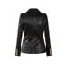 Autumn/Winter Small Suit Crocodile Leather Pattern Coat Fan Xiu Body Top Metal Buckle Waist Jacket Trendy_voghion.com