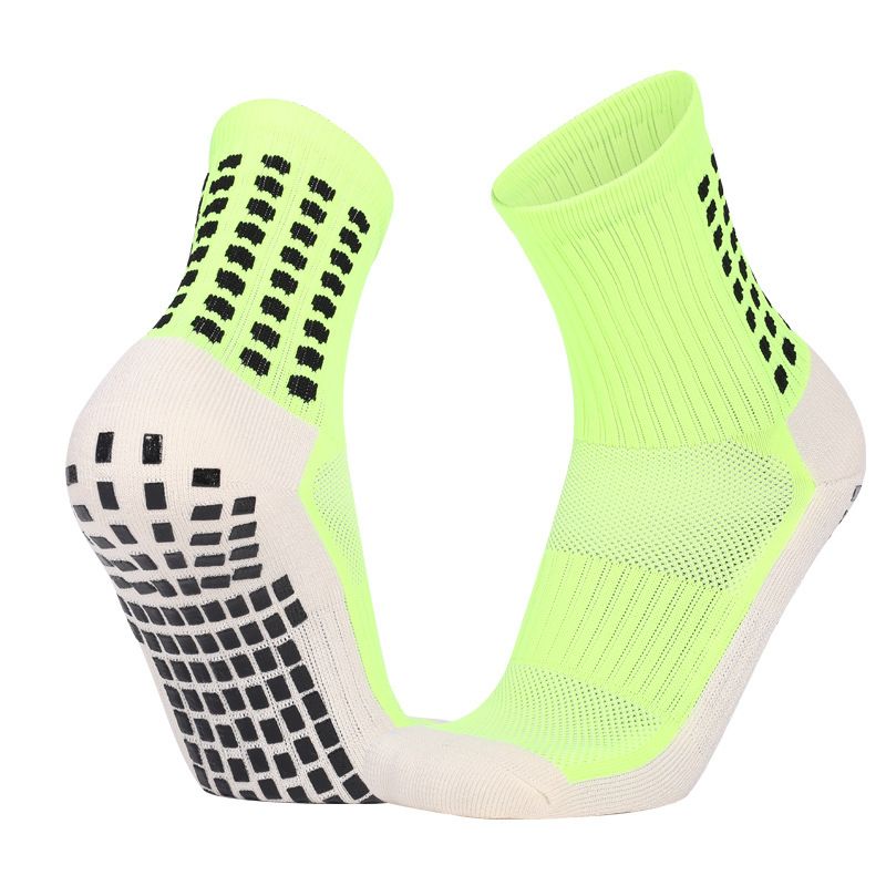 Men's and Women's Sports Training Competition Silicone Anti slip Friction Breathable Children's Football Mid tube Socks_voghion.com