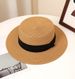 Neu Sommer Französisch Stil Flache Top Stroh Hut Für Frauen Strand Sonne_voghion.com