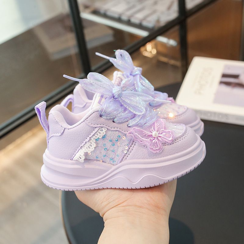 Mother & Kids Girls' Sports Shoes Sequin Butterfly Princess Shoes Little Girl Casual Mesh Shoes Baby Children's Shoes_voghion.com