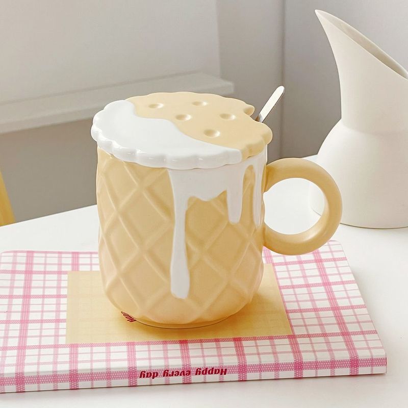 Cute Fufu Cookie Ceramic Mug Cup Girly Birthday For Best Friend Practical Meaningful Gift_voghion.com