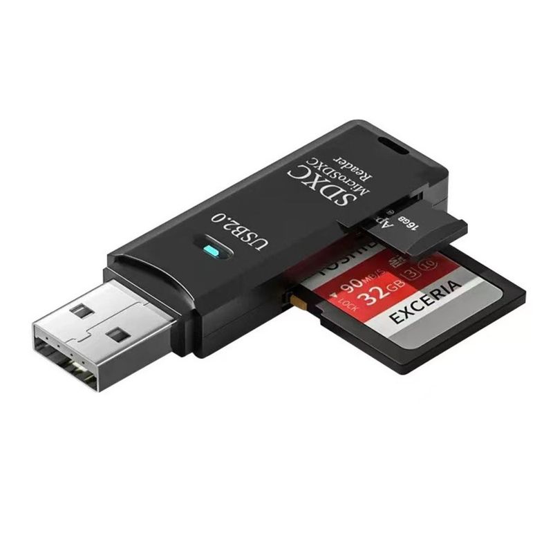 USB 3.0-lezer voor DSLR-camera SD TF-geheugenkaart compatibel met Android-computer Mobiele telefoon autohouder 2-in-1_voghion.com