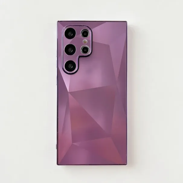 Per Samsung Galaxy S24 Ultra S21 S23 FE A54 A53 5G Custodia antiurto placcata, Custodia per telefono con texture a diamante e sensazione di pelle_voghion.com