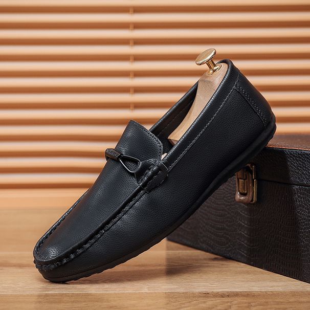 SHLIANG Herren Slipper mit flacher Sohle, lässige Loafer, weiche Sohle, bequem, strapazierfähig, Obermaterial aus Polyurethan, modische Flats, X0029_voghion.com