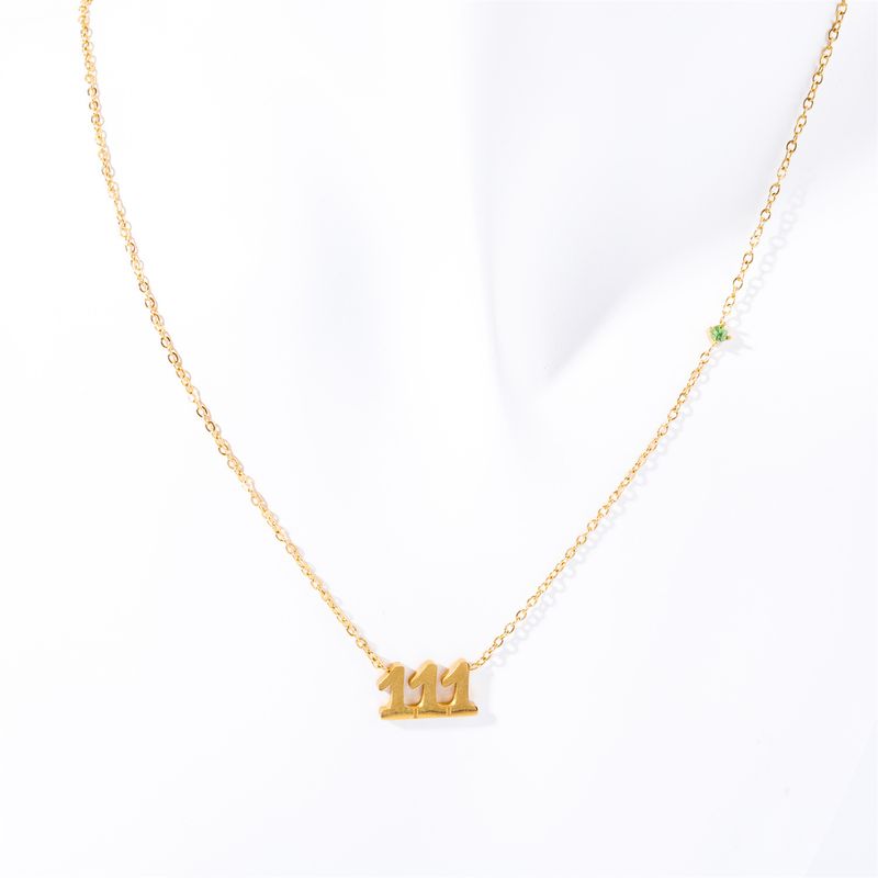 Collana da donna in acciaio inossidabile con numero angelico e diamanti, catena per clavicola, ciondolo con tre numeri consecutivi_voghion.com
