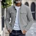 Giacca da uomo in velluto a coste pesante con collo alto e tasche multiple – Classico cappotto casual autunno inverno_voghion.com