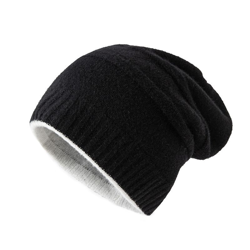 Damen Herbst/Winter Wollstrickmütze Vielseitige, verdickte, warme Strickmütze_voghion.com