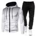 Neues einfarbiges Reißverschluss-Set mit rundem Punktdruck für Herbst-Winter-Plüsch-Herren-Damen-Sport-Hoodies, Pullover und Hosen_voghion.com