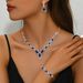 Set di gioielli da sposa - Collana, orecchini e bracciale in argento galvanizzato (set di gioielli da sposa con catena a griffe in rame da 3 pezzi)_voghion.com