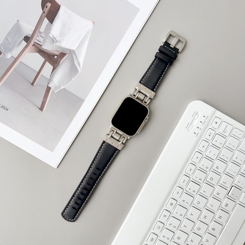 Crazy Horse Pattern Leather Suitable For Appl E Wat 10 9 8 7 6 5 4 Strap Ultra2 IWatch 49 46 45 44 42mm_voghion.com