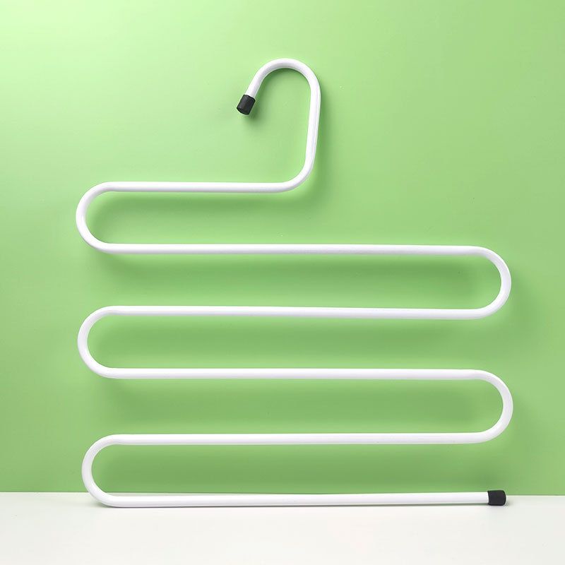 Home Garden Household Multi Layer Metal S Shaped Trouser Clip Iron Art Multi Functional Scarf Suit Jeans Hanger Storage Rack_voghion.com