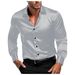 Camicia da uomo lucida, casual, sottile, a maniche lunghe, scorrevole, di alta qualità, con colletto alto, tinta unita, 2025_voghion.com