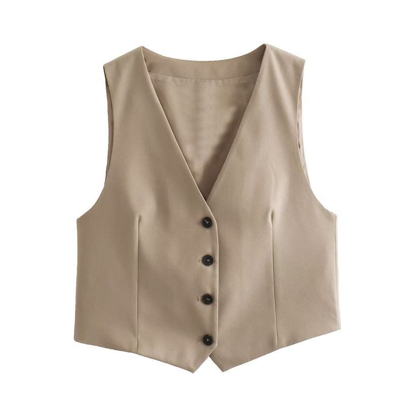 Completo da donna primaverile con gilet slim e pantaloni patchwork - Completo casual in poliestere elasticizzato in stile coreano_voghion.com