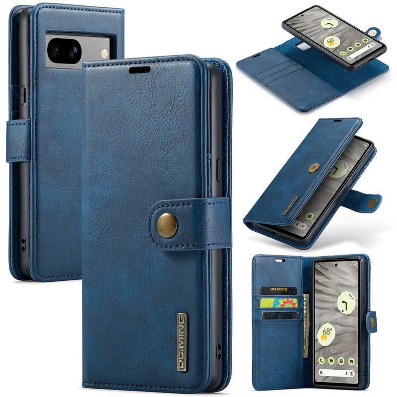 Google Pixel 7A DG.MING Crazy Horse Texture jaoks eemaldatav magnetiline nahast telefoniümbris (sinine)_voghion.com