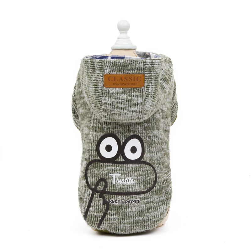 Cat Teddy Dog Höst- och vinterkläder för husdjur, fyrbenskläder, nya 19 Frog bomullskläder_voghion.com