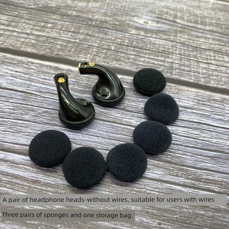 Fone de ouvido retrô antigo com placa de ouro de 16 mm, anel móvel grande, tipo plugue de ouvido, cabeça plana, com fio, plug-in mmcx, cabo ajustável_voghion.com