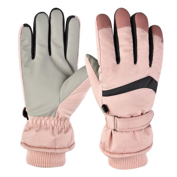 Ženske skijaške rukavice, zimski pliš, zadebljane, tople, otporne na vjetar, vodootporne, s zaslonom osjetljivim na dodir, za motocikl, muške_voghion.com