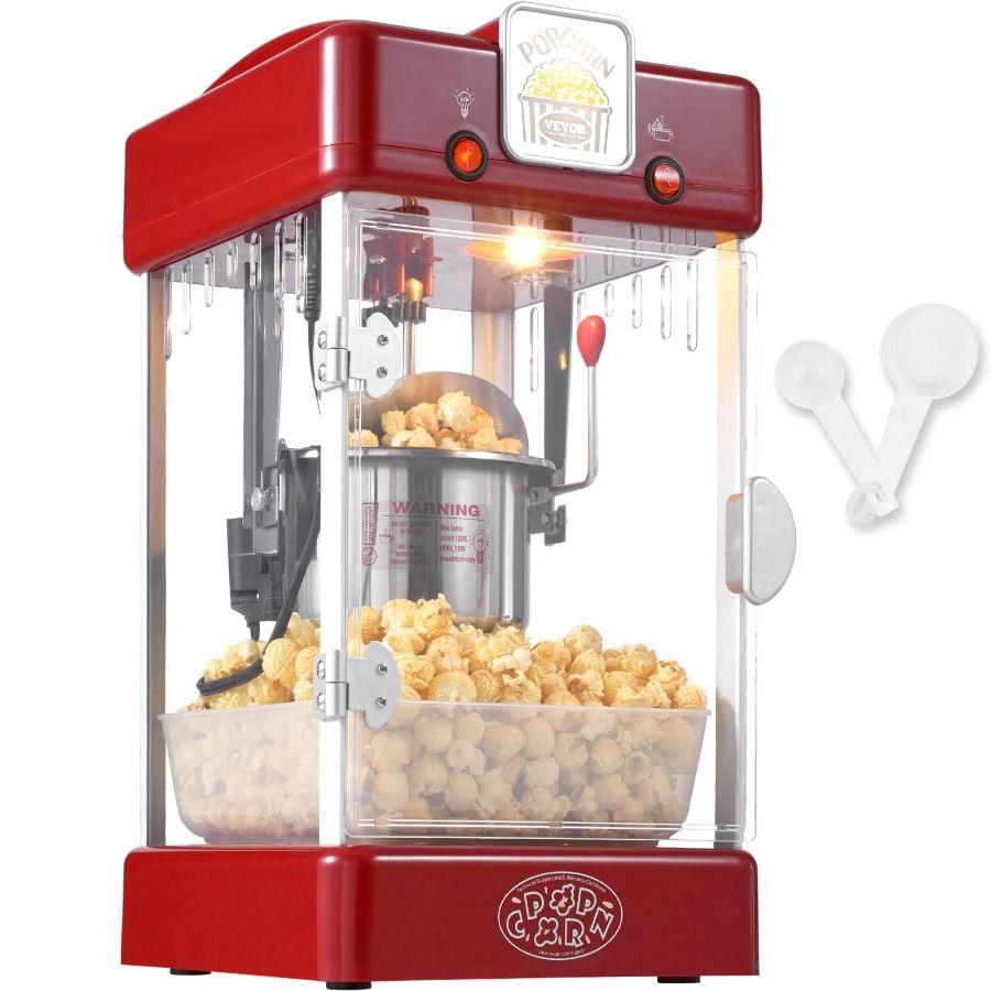 Popcorn Red 2.5 Popcorn Machine Maker Oz 300W Tabletop Popper_voghion.com